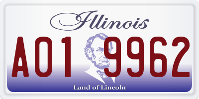 IL license plate A019962