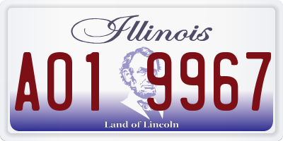 IL license plate A019967