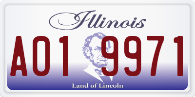 IL license plate A019971