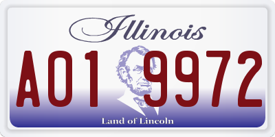 IL license plate A019972