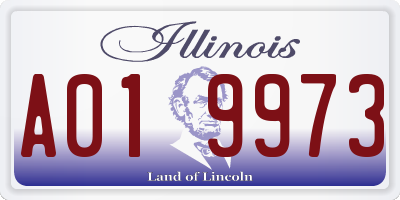 IL license plate A019973