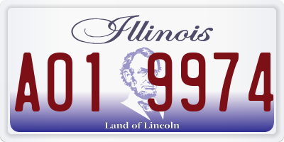 IL license plate A019974