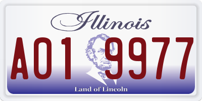 IL license plate A019977