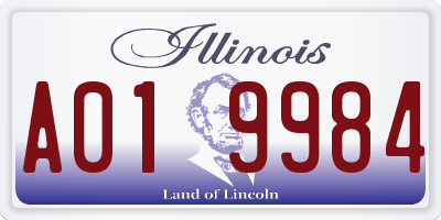 IL license plate A019984