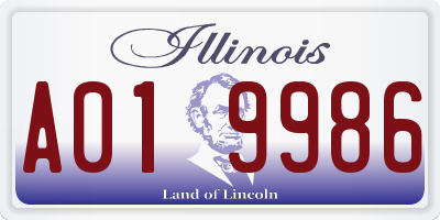 IL license plate A019986