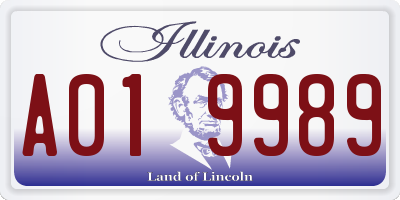 IL license plate A019989