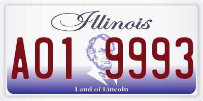 IL license plate A019993