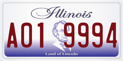 IL license plate A019994