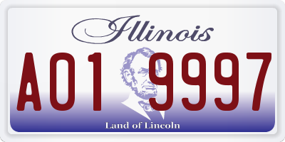 IL license plate A019997