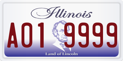 IL license plate A019999