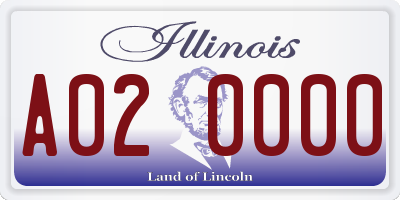IL license plate A020000