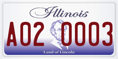 IL license plate A020003