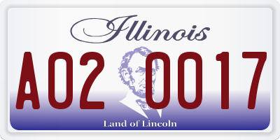 IL license plate A020017