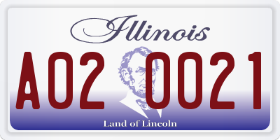 IL license plate A020021