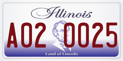 IL license plate A020025