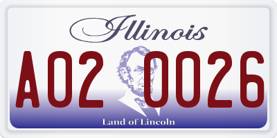 IL license plate A020026