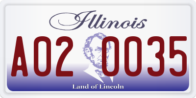 IL license plate A020035
