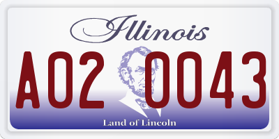 IL license plate A020043