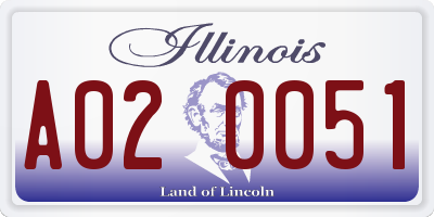 IL license plate A020051