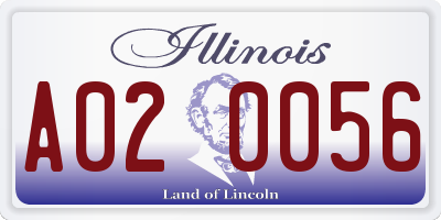 IL license plate A020056