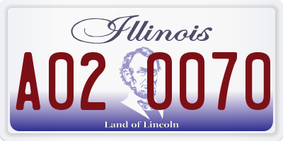 IL license plate A020070