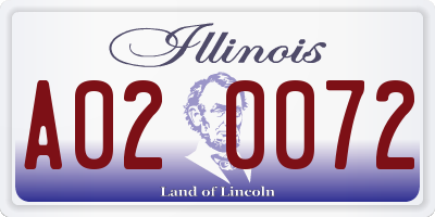 IL license plate A020072