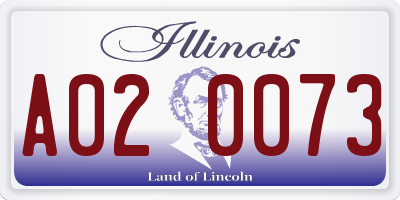 IL license plate A020073