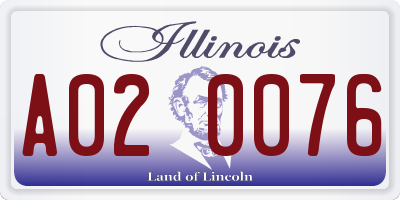 IL license plate A020076