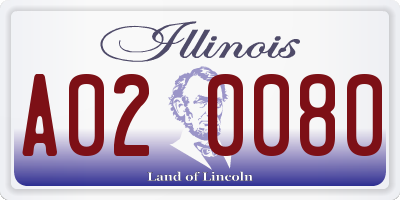IL license plate A020080