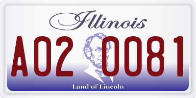 IL license plate A020081