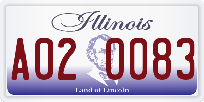 IL license plate A020083