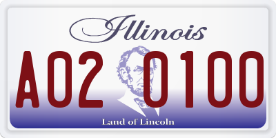 IL license plate A020100