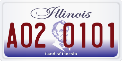 IL license plate A020101