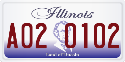 IL license plate A020102