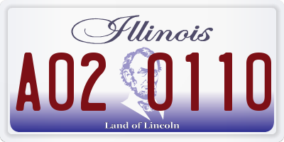 IL license plate A020110