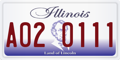 IL license plate A020111
