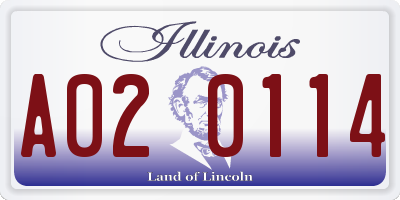 IL license plate A020114