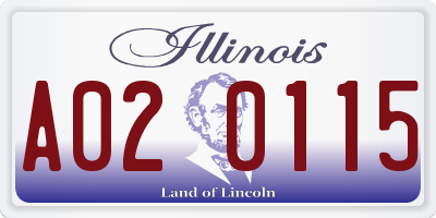 IL license plate A020115