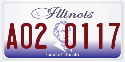 IL license plate A020117