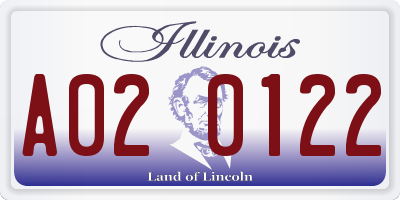 IL license plate A020122