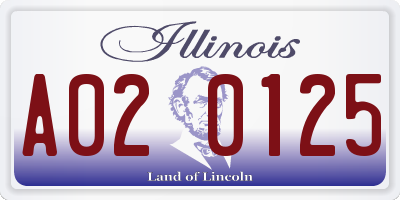 IL license plate A020125