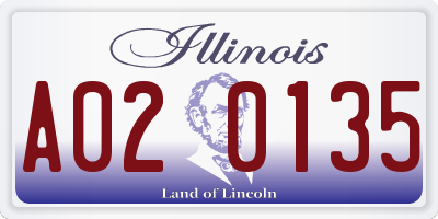 IL license plate A020135