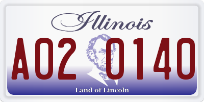 IL license plate A020140