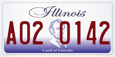 IL license plate A020142