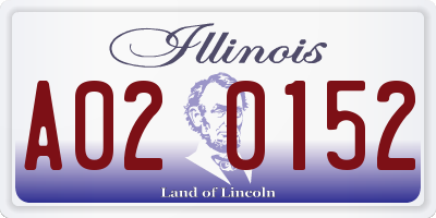 IL license plate A020152