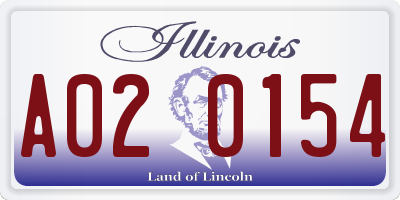 IL license plate A020154