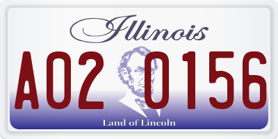 IL license plate A020156