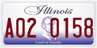 IL license plate A020158