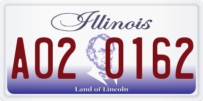 IL license plate A020162