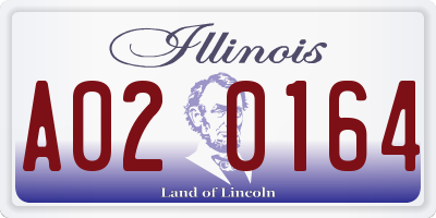 IL license plate A020164